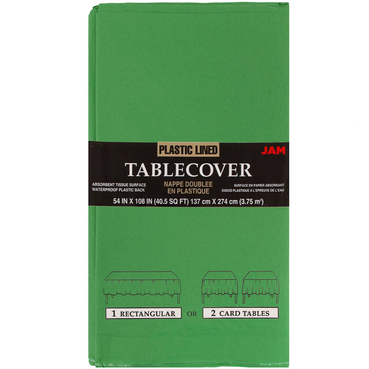 JAM Paper 108" Rectangular Plastic Lined Paper Table Cover